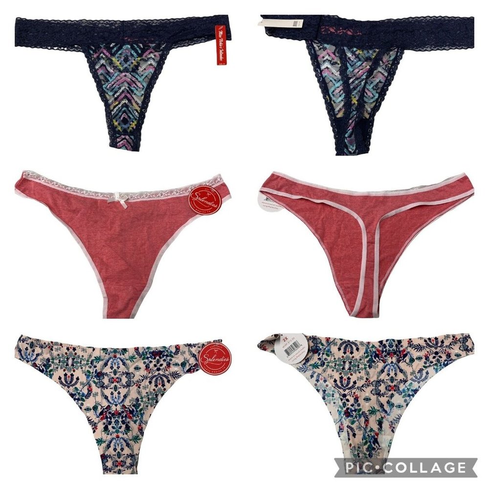 Splendies/Miss Vickie’s 2XL Women’s Lot Of 3 Plus Size Panties Thongs NWT